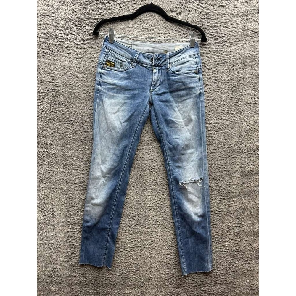 G-Star Raw Low Rise Slim Straight Distressed Denim Jeans Womens Size 26 x 34‎